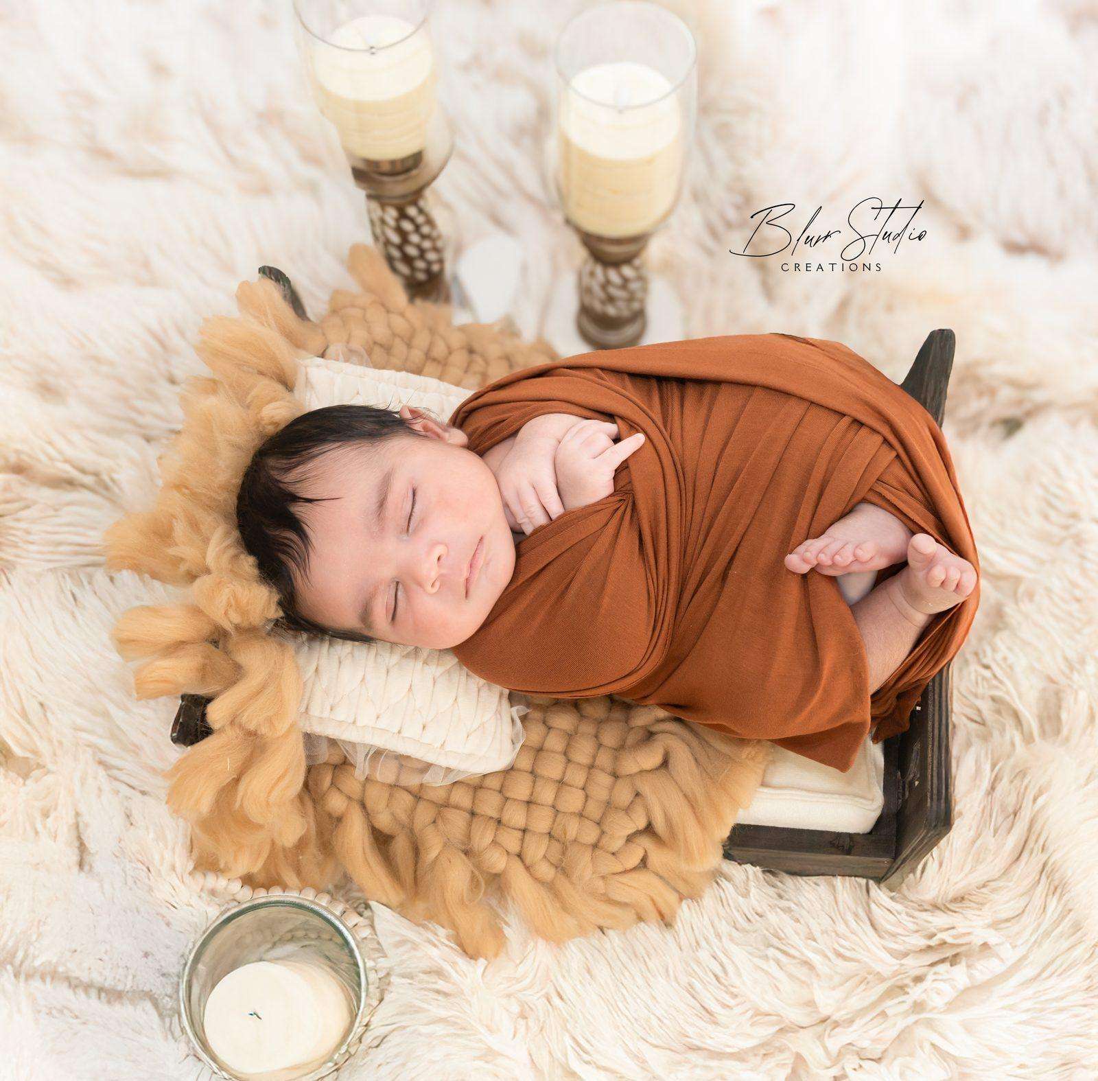 Newborn — rust wrap candles
